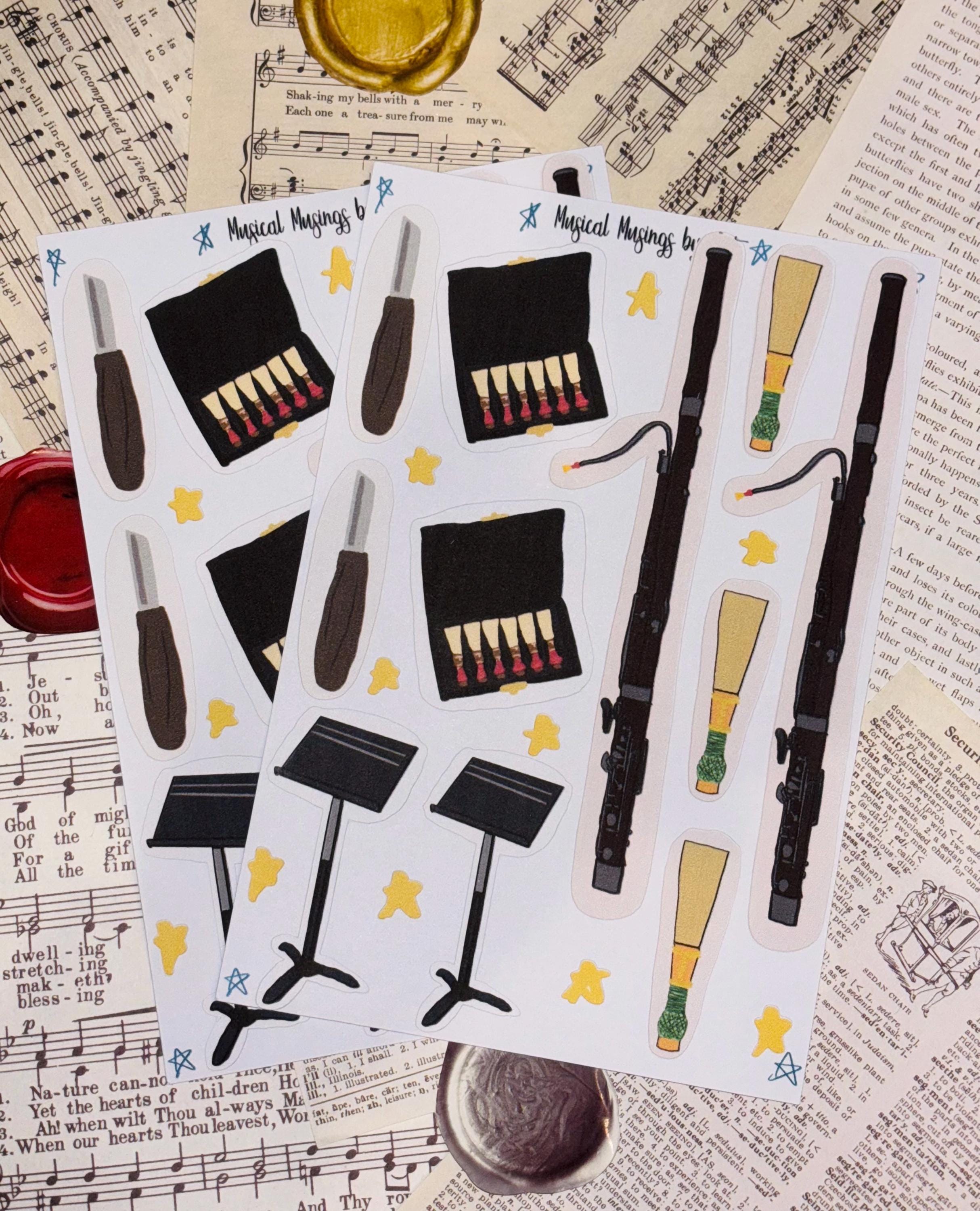 Bassoon Sticker Sheets (2 Sheets) - Etsy