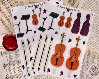 Hojas de pegatinas para violonchelo