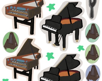 Piano Sticker Sheets (2 sheets)
