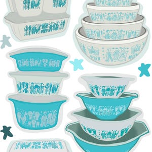 Vintage Pyrex Amish Butterprint Dish Stickers
