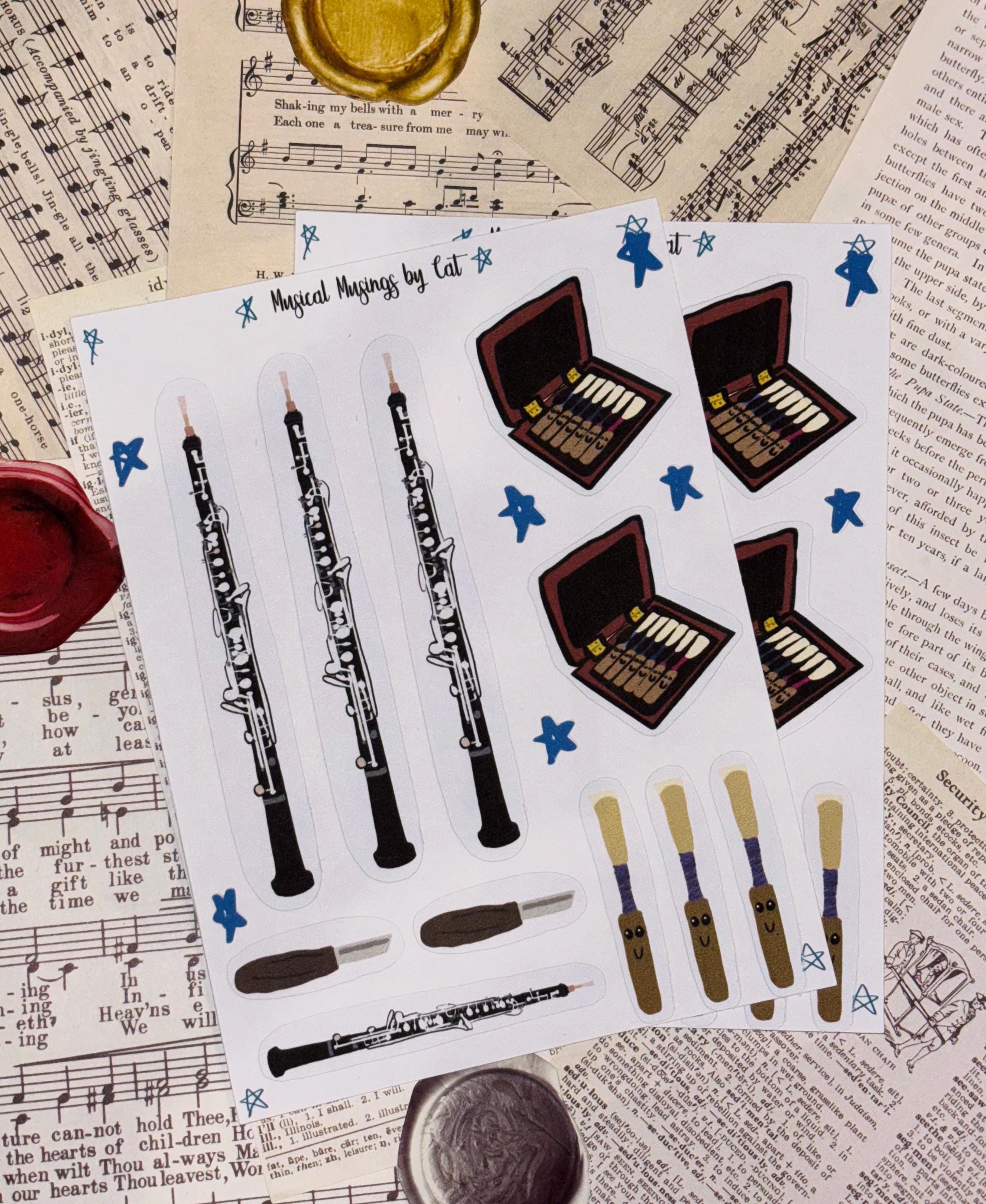 Oboe Sticker Sheets (2 Sheets) - Etsy