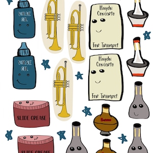 Trumpet & Mutes Sticker Sheets (2 sheets)