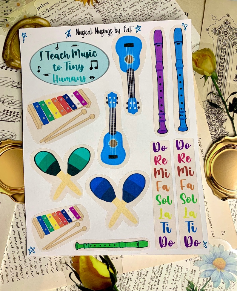 General Music/music Education Teacher Sticker Sheets - Etsy