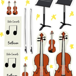 Violin Sticker Sheets (2 sheets)