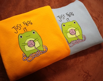 Made To Order - Custom Printed Sweater with Frog design - six designs to choose from.