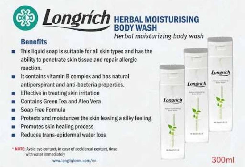 Longrich Herbal Moisturizing & Smoothing Body Wash 300ml Etsy