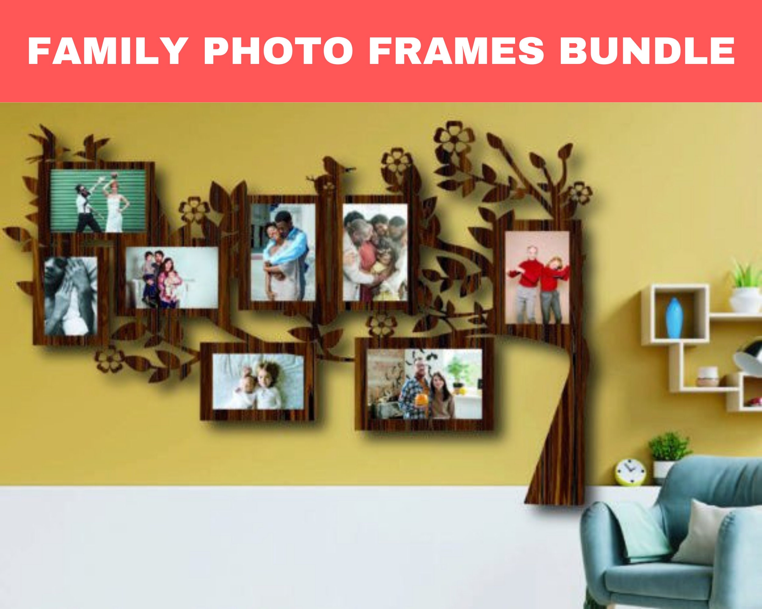 Family Photo Frame Svg Bundle Family Photo Frames Family Etsy