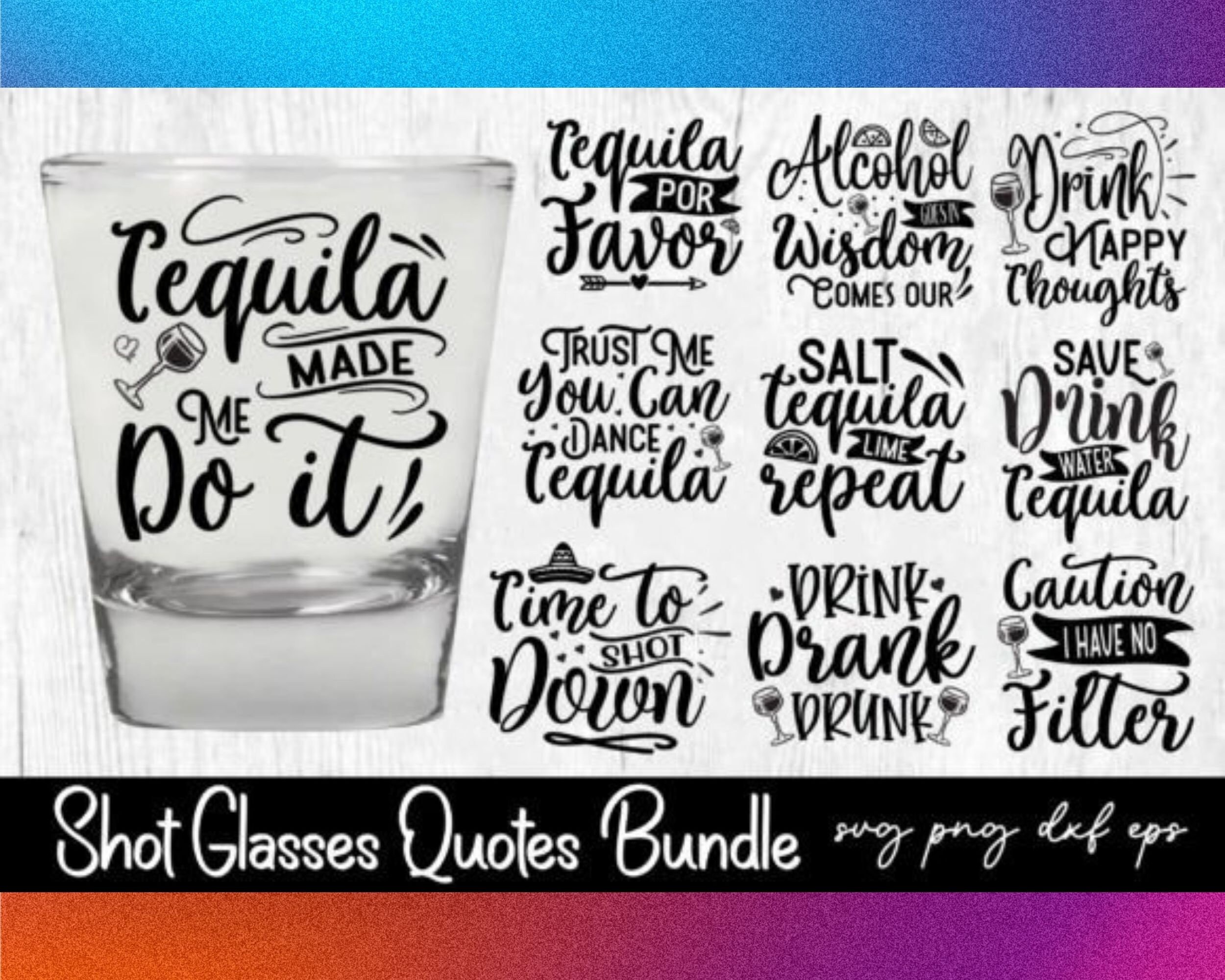 Shot Glass Svg Bundle Alcohol Svg Funny Sarcastic Drinking Etsy Australia