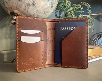 The Parks Passport Wallet - Handmade Passport Wallet, Premium Leather Passport Wallet, Horween Travel Wallet, Gifts For Him, Gifts For Her