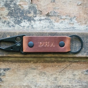 Personalized Leather Keychain, Leather Clip Keychain, EDC Keychain, Premium Leather Keychain, Tactical Keychain, Personalized Key fob, Gifts image 9