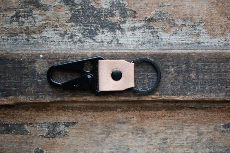 Leather Clip Keychain, Handmade Leather Keychain, EDC Keychain, Premium Leather Keychain, Tactical Keychain, Minimalist Key fob image 2