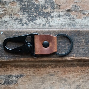 Leather Clip Keychain, Handmade Leather Keychain, EDC Keychain, Premium Leather Keychain, Tactical Keychain, Minimalist Key fob image 3