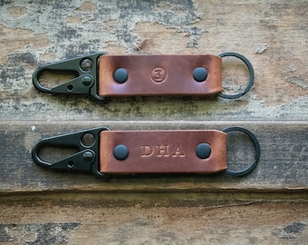 Monogram Leather Keychain, Personalized Initial Keychain, Personalized Full Grain Leather Keychain, Gifts for Him Her, Gift for Friends