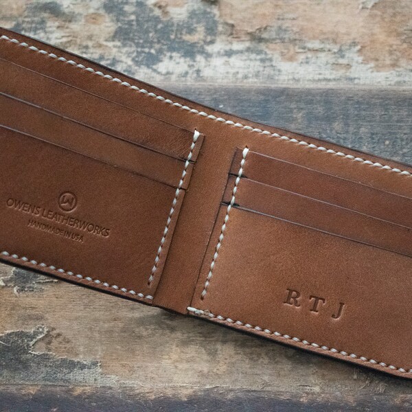 The JO - Premium Leather Wallet, Hermann Oak Wallet, Horween Leather Bifold Wallet, Personalized Bifold Wallet, Gifts for Him