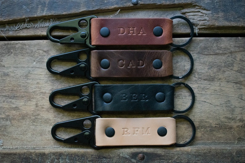 Personalized Leather Keychain, Leather Clip Keychain, EDC Keychain, Premium Leather Keychain, Tactical Keychain, Personalized Key fob, Gifts image 2