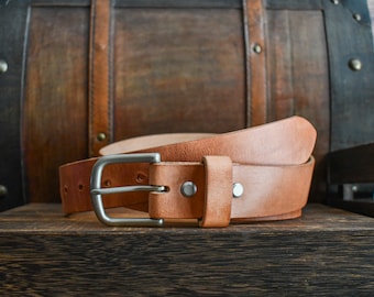Old World Harness Belt - Hermann Oak Thick Heavy-Duty Work Belt, Handmade in USA