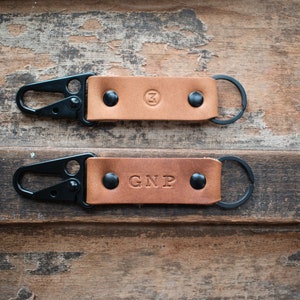 Personalized Leather Keychain, Leather Clip Keychain, EDC Keychain, Premium Leather Keychain, Tactical Keychain, Personalized Key fob, Gifts Natural Dublin