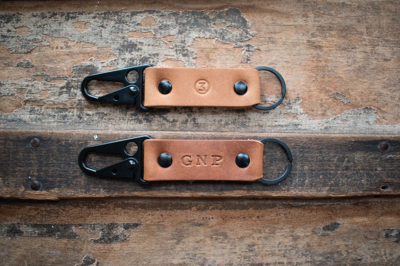 Personalized Leather Keychain, Leather Clip Keychain, EDC Keychain, Premium Leather Keychain, Tactical Keychain, Personalized Key fob, Gifts Natural Dublin