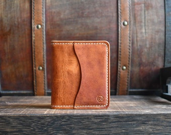 The Livaudais Wallet - Horween Minimalist Card Wallet, Handmade Full Grain Leather Card Holder, Personalized Bifold Wallet, Gift for Him Her