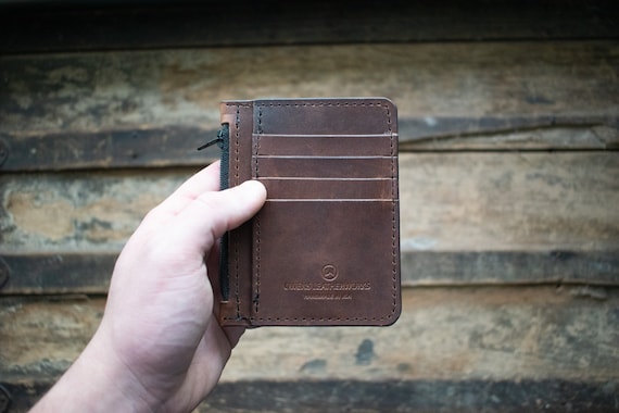 Vertical Zip Wallet the West Zip Wallet Handmade Premium 