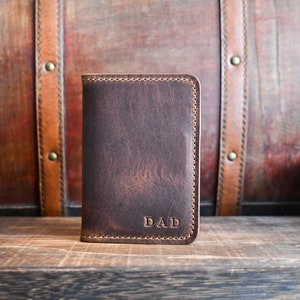 The Russell Wayne Premium Leather Handmade Wallet, Vertical Minimalist Bifold Card Holder, Horween Personalized Wallet, Gift for him her image 7