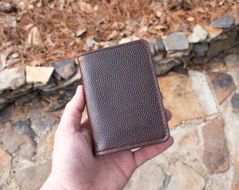 Handmade Football Wallet, Horween Luxury Full Grain Football Leather Wallet, Vertical Bifold Front Pocket Card Holder, Gift for Him Athlete
