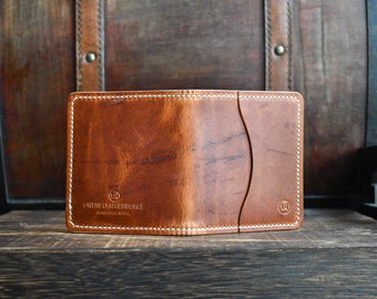 The Livaudais- Relic'd Horween Wallet, High Character Distressed Rustic Vertical Bifold, Handmade Full Grain Card Holder, Handmade In USA
