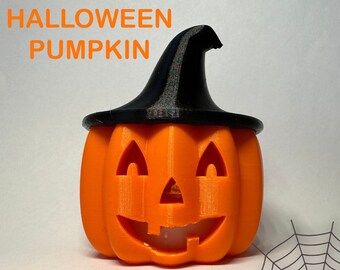 Halloween 3D Printed Jack O' Lantern Pumpkin With Light Up Face for Fall