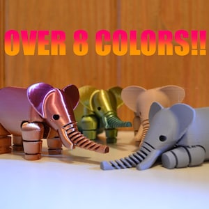 Flexible Elephant Fidget | Elephant Toy | Gift for Kids | 3D Printed | Stress Desk Toy |