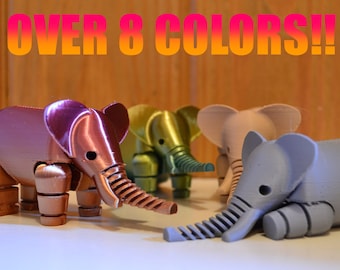 Flexible Elephant Fidget | Elephant Toy | Gift for Kids | 3D Printed | Stress Desk Toy |
