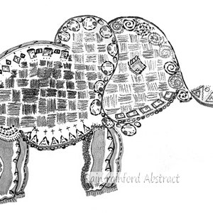 Elephant - abstract doodle design