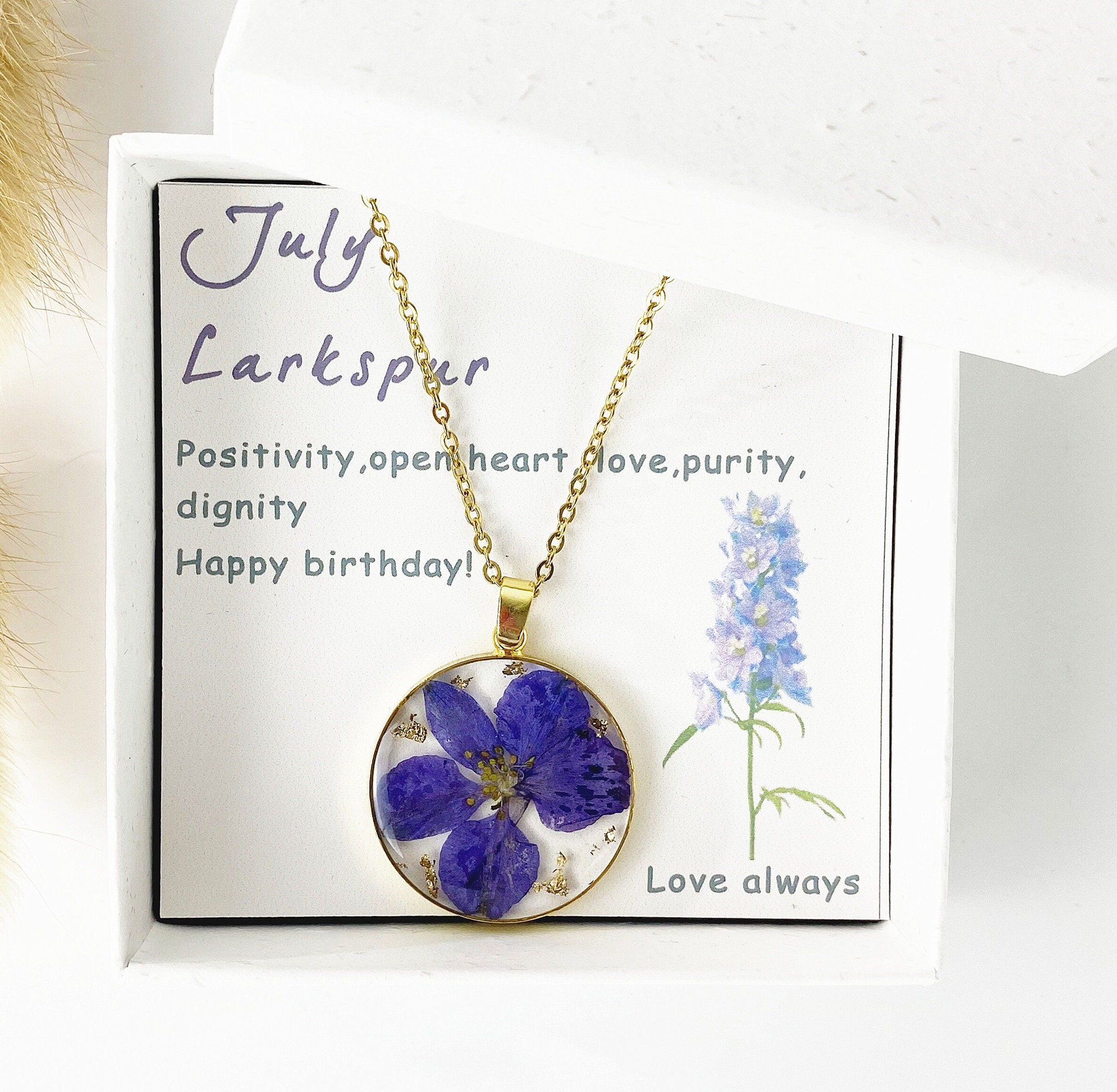 Larkspur discount flower necklace