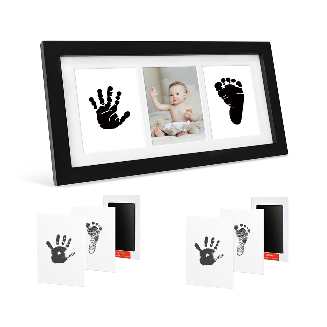 4 Colors Baby Hand and Footprint Frame Kit, Newborn Footprint Photo