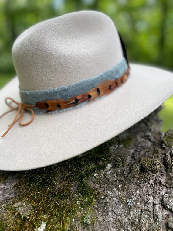Western Cowboy Hat - Rancher - Fedora - Handmade Hat Band 