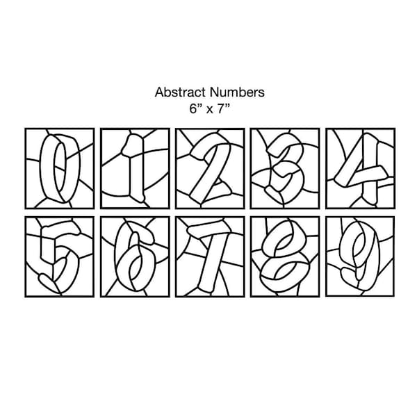 Abstract Numbers Stained Glass Patterns PDF & JPEG