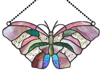 Patrón de vidriera de mariposa de forma libre