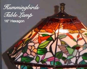 Hummingbird Lamp Stained Glass Pattern