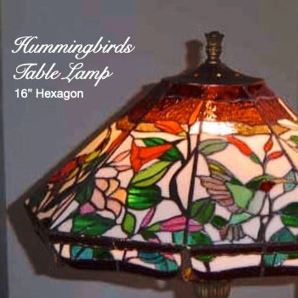 Hummingbird Lamp Stained Glass Pattern