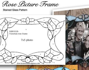 Victorian Rose Photo Frame Pattern for 7x5 photo