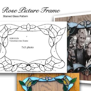 Victorian Rose Photo Frame Pattern for 7x5 photo