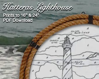 Hatteras Lighthouse Stained Glass Pattern