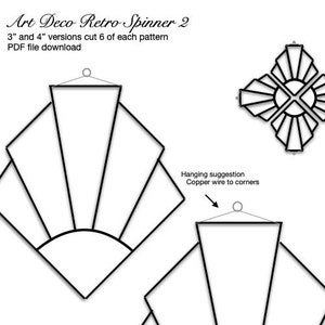 Art Deco Retro Spinner 2 Stained Glass Pattern