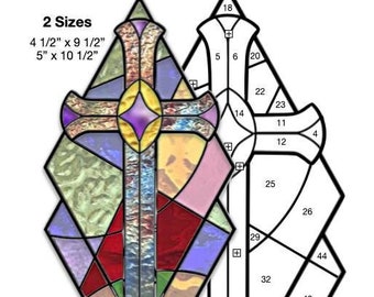 Old World Cross Diamond Stained Glass Pattern