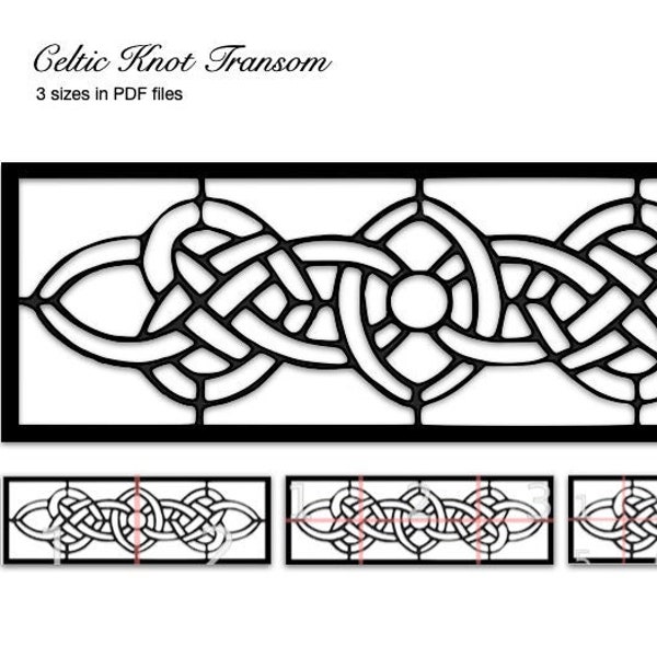 Motif de vitrail sur traverse avec noeud celtique