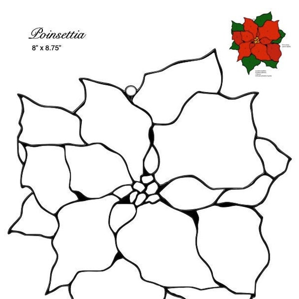 Poinsettia Stained Glass Pattern~ PDF Download
