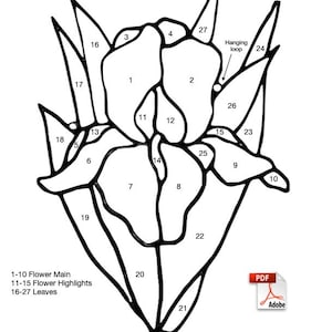 Iris Suncatcher Stained Glass Pattern