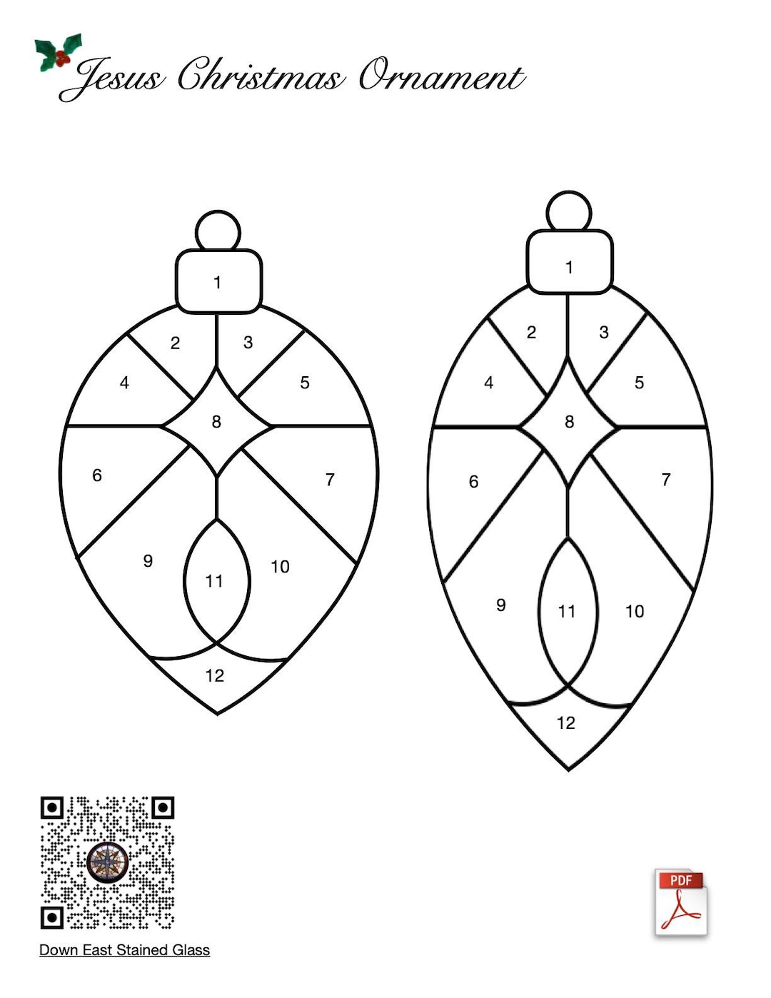 Jesus Christmas Ornament Stained Glass Pattern Etsy