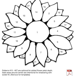 Sunflower Stained Glass Pattern Printed on Cardstock 2x Copies