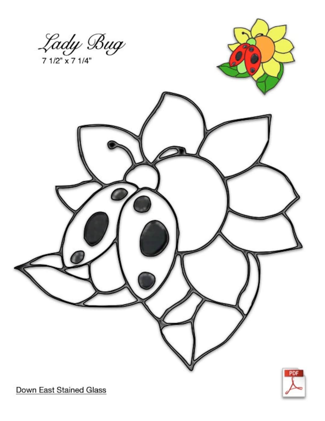 Lady Bug Stained Glass Pattern PDF - Etsy
