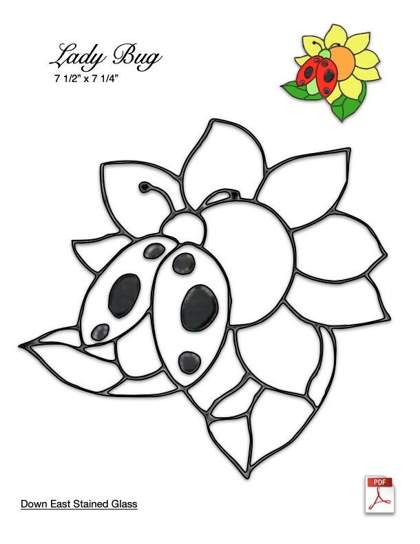 Lady Bug Stained Glass Pattern PDF Etsy